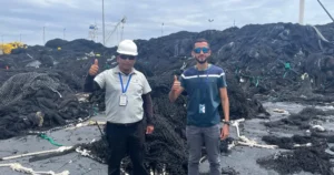 Empresa dona 100 toneladas de redes de pesca para reciclaje y nuevo uso